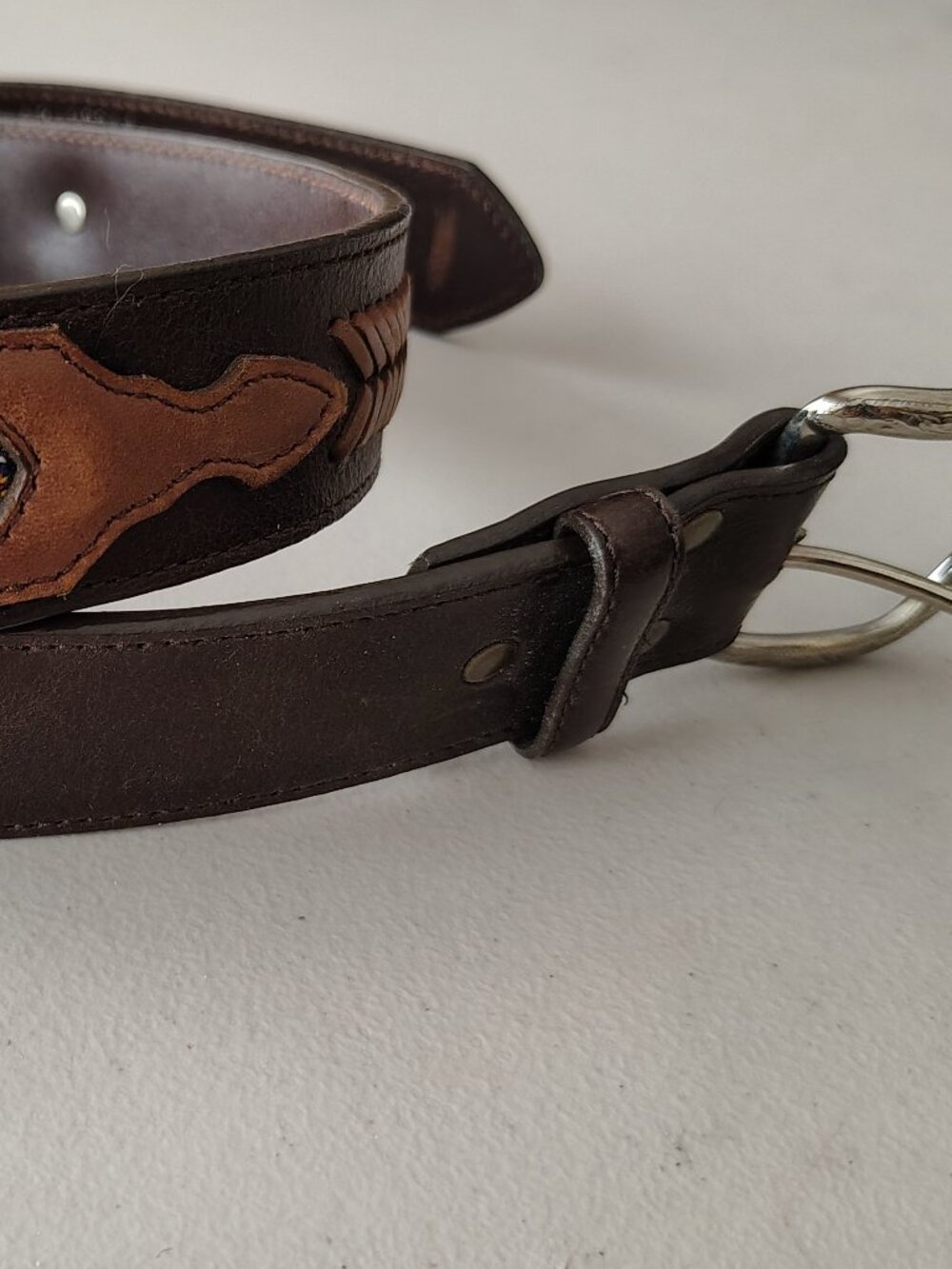 Mens Leather Southwestern Belt